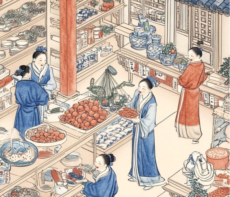 Huizhou merchants commercial activities scene